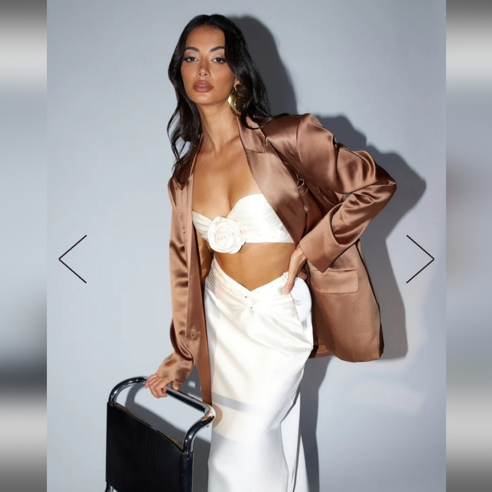 Hello Molly VIPS Accepted Satin Set Champagne